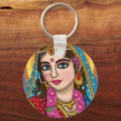 Goddess Radha Schlüsselanhänger | Divine Hindu Dev (Rückseite)