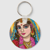 Goddess Radha Schlüsselanhänger | Divine Hindu Dev (Rückseite)