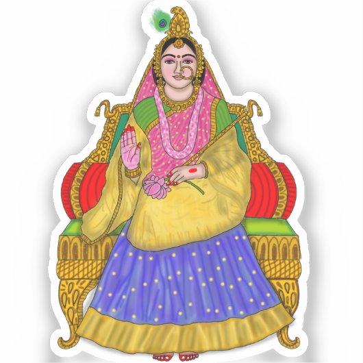 Goddess Radha Sticker (Vorderseite)