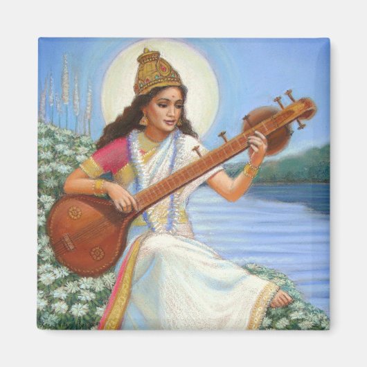 Goddess Sarasvati Magnet (Vorne)