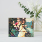 Goddess Saraswati by Raja Ravi Varma Postkarte (Stehend Vorderseite)