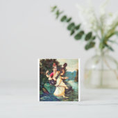 Goddess Saraswati by Raja Ravi Varma Quadratische Visitenkarte (Stehend Vorderseite)