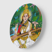 Goddess Saraswati Clock Große Wanduhr (Winkel)
