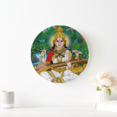 Goddess Saraswati Clock Große Wanduhr (Zuhause)