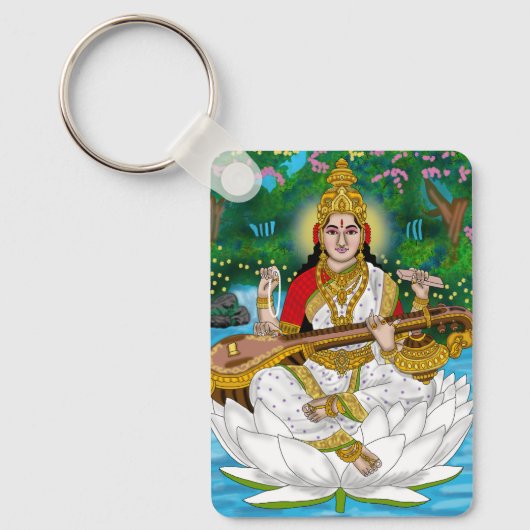 Goddess Saraswati Keychain Schlüsselanhänger (Vorderseite)