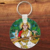Goddess Saraswati Keychain Schlüsselanhänger (Vorderseite)