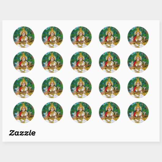 Goddess Saraswati Sticker (Blatt)