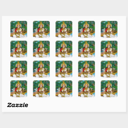 Goddess Saraswati Sticker (Blatt)