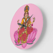 Goddess Siddhidatri Wall Clock Große Wanduhr (Winkel)