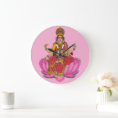 Goddess Siddhidatri Wall Clock Große Wanduhr (Zuhause)