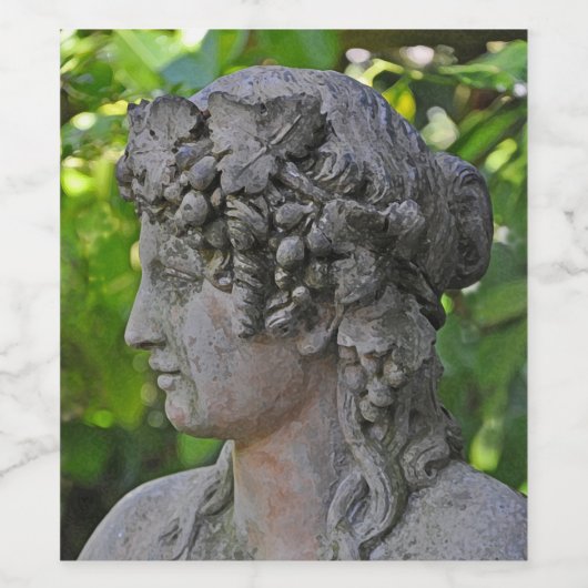 Goddess-Statue im Garten Weinetikett (Einzelnes Label)