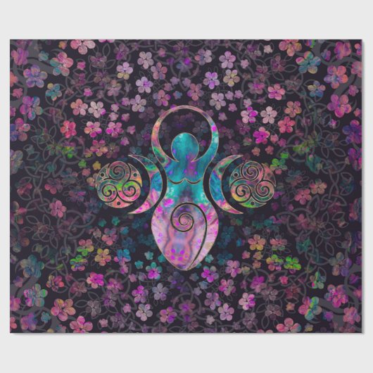 Goddess Triple Moon mit Triskele Geschenkpapier (Flach)