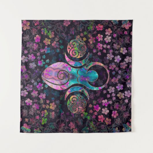 Goddess Triple Moon mit Triskele Wandteppich (Vorderseite (Horizontal))