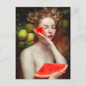 Goddess with Watermelon Postcard Postkarte (Vorderseite)