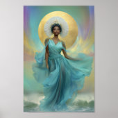 Goddess Yemoja Luxury Turquoise Gold Poster (Vorne)