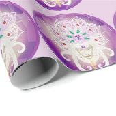 Goddess Zen Spirituelle Meditation Lila Geschenkpapier (Rolleneckpunkt)