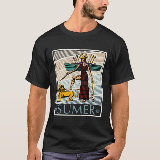 Goddesses Ancient Assyria Sumerian Flags Scientist T-Shirt (Vorderseite)