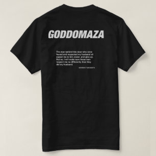 GODDOMAZA BLACK MOMOKO QUOTE BLACK T-Shirt