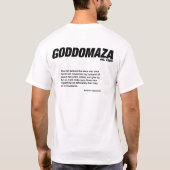 GODDOMAZA CLASSIC HEAD MIT MOMOKO QUOTE T-Shirt (Rückseite)