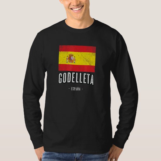Godelleta Spain Flag Stadt Bandera Ropa T-Shirt (Vorderseite)