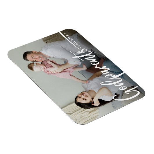 Godeltern Modernes Foto Keepake Magnet (Rechte Seite)