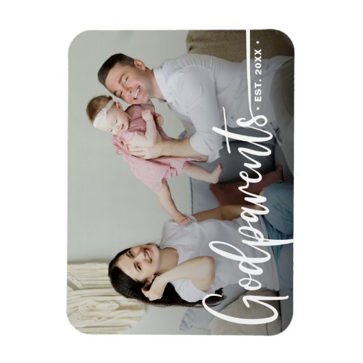 Godeltern Modernes Foto Keepake Magnet (Vertikal)