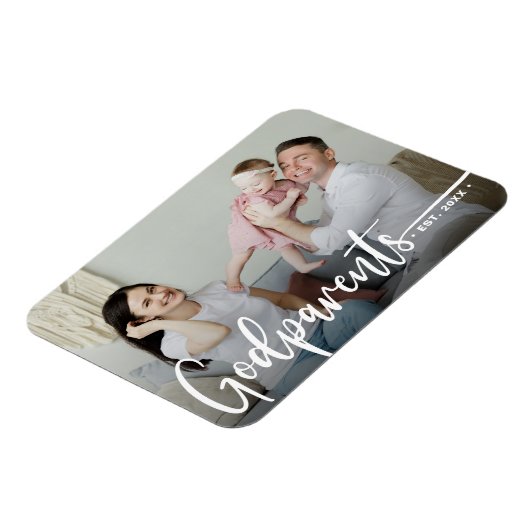 Godeltern Modernes Foto Keepake Magnet (Linke Seite)