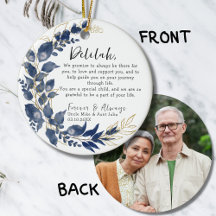 Godeltern-Sake - Taufe Blau-Blätter