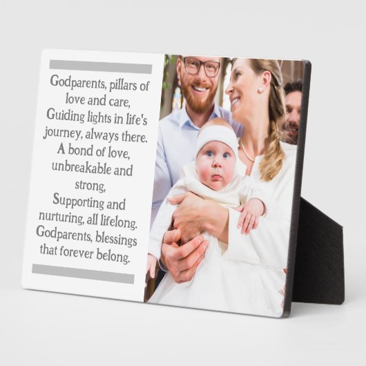 Godeltern und Godchild Custom Plaque mit Easel Fotoplatte (Seite)