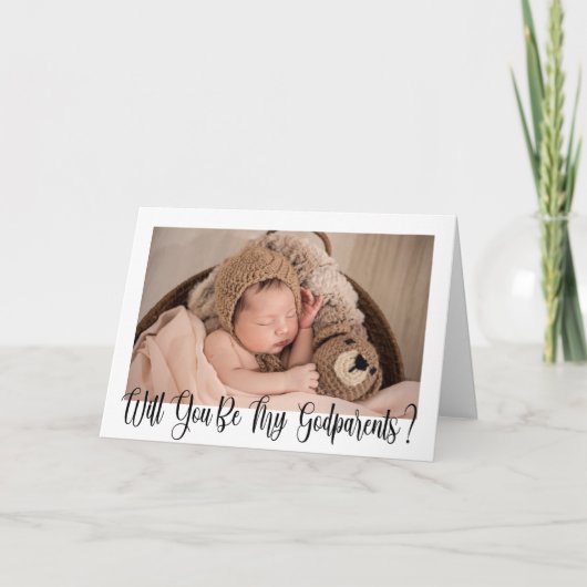 GodEltern Vorschlag Foto Kalligrafie Karte (Vorderseite)