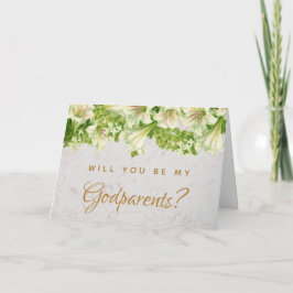 Godelternvorschlag Floral Lilies Marmorkarte Karte