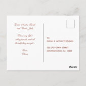 Godelternvorschlag Rosen Gold Weißes Oval Script Postkarte (Rückseite)