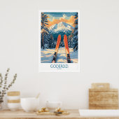 Goderdzi Ski-Wandkunstposter Georgien 1 Poster (Küche)