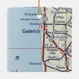 Goderich ON Vintag Map Keramikornament