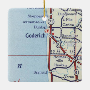 Goderich on Vintag Map Keramikornament