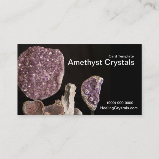Godes Amethyst & Quarz Crystals Template Visitenkarte (Vorderseite)