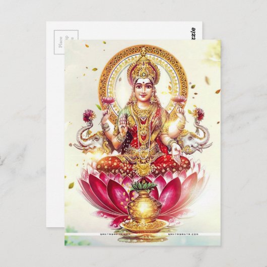 GODESS LAKSHMI POSTKARTE (Vorne/Hinten)