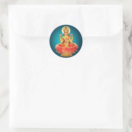 Godess Laxmi Runder Aufkleber (Tasche)