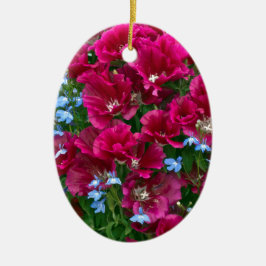 Godetia und Lobelia-Geschenke Keramikornament