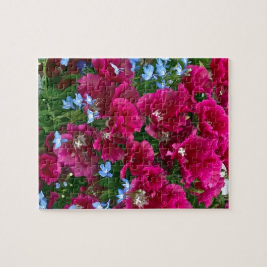 Godetia und Lobelia-Geschenke Puzzle (Horizontal)
