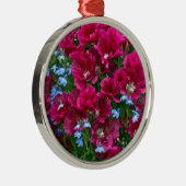 Godetia und Lobelia-Geschenke Silbernes Ornament (Rechts)