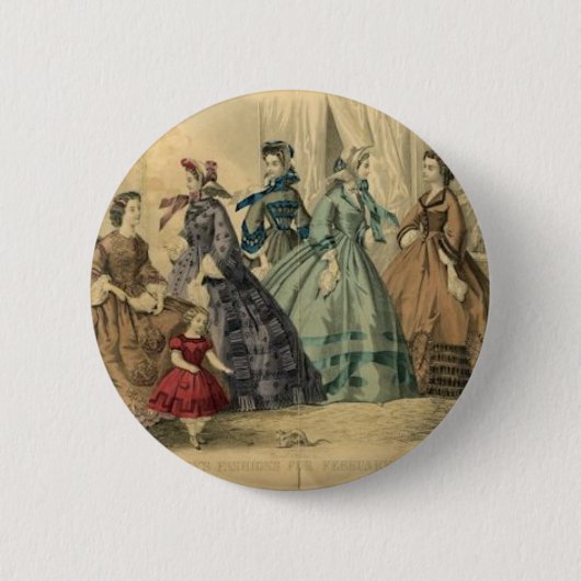 Godeys Damen-Buch-viktorianische Mode-Platte Button (Vorderseite)