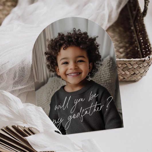Godfather Handwritten Proposal Photo Arch  Einladung