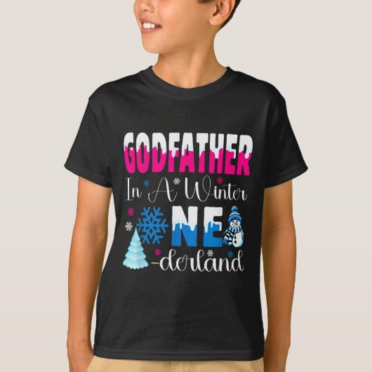 Godfather In A Winter Onederland Bday Girl Sweet S T-Shirt (Vorderseite)
