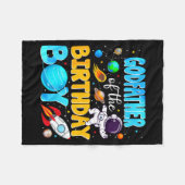 Godfather Of The Birthday Boy Space Astronaut 1st  Fleecedecke (Vorderseite (Horizontal))