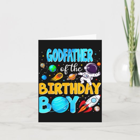 Godfather Of The Birthday Boy Space Astronaut 1st  Karte (Vorderseite)