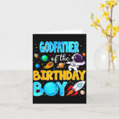 Godfather Of The Birthday Boy Space Astronaut 1st  Karte (Gelbe Blume)