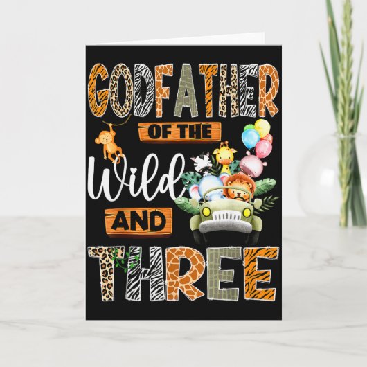 Godfather Of The Wild & Three 3rd Birthday Boy Karte (Vorderseite)