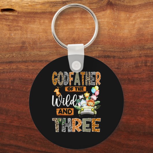 Godfather Of The Wild & Three 3rd Birthday Boy Schlüsselanhänger (Vorderseite)