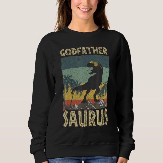 Godfather Saurus Dinosaur Rex Family Matching Sweatshirt (Vorderseite)